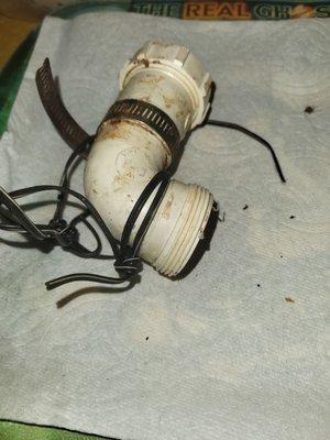 Old fixture my dad created. Our home is old & this how my dad fix it.