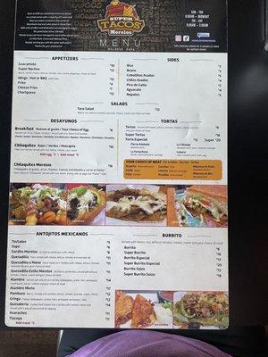 Menu front