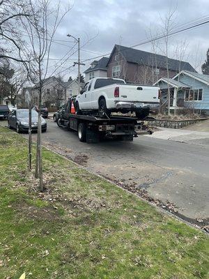 Ford F 250  being towed by Anaya towing  llc