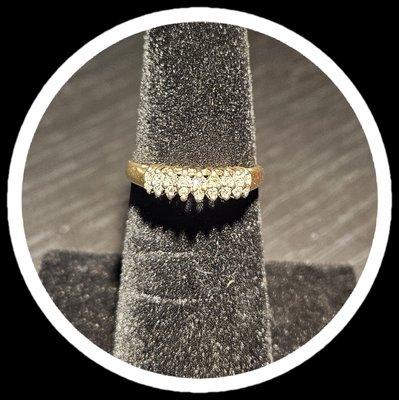 14k Diamond Pyramid Stacker Ring.