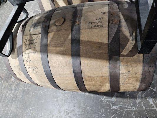 The very first barrel with all the staffs signatures! 3