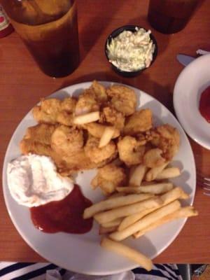 The fried selections were tasty and not over battered. The portions are definitely more than one person can eat.