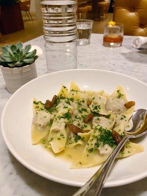 Pork ravioli