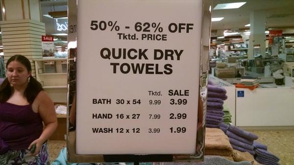 We were amazed at the prices for these towels.