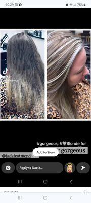 Full Head Platinum Blonde Highlights