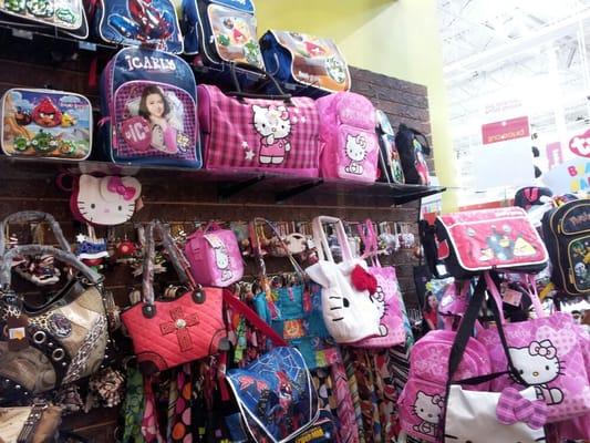 Variety of school bags and duffle bags to choose from.