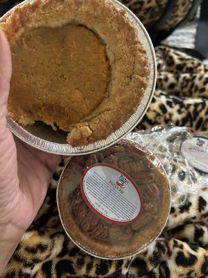 Pecan pie and sweet potato pie