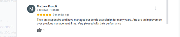 Matthew Prosoli, on the board of director at River Pine Condominiums, managed by McShane and Associates. It's clearly a conflict of interest