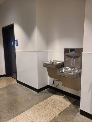 Water bottle refill stain near the restrooms - 12/2023