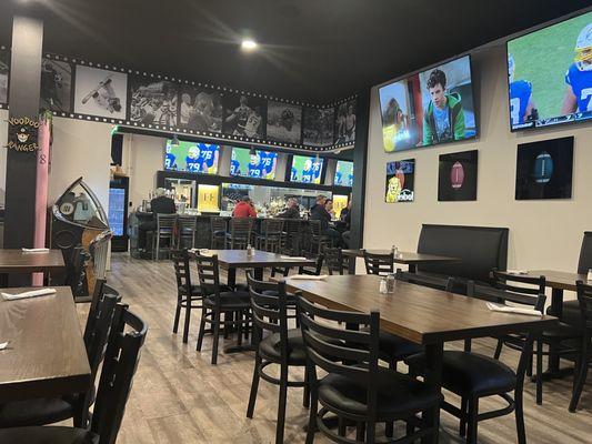 View of bar dining area from the second dining room