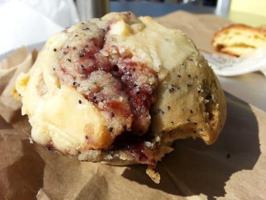 Raspberry, Cream Cheese, Poppy Seed Muffin