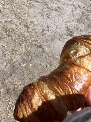 croissant from Glenn Family Bakery glistening in the sun.