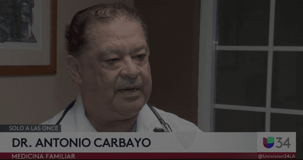 Dr. Antonio Carbayo is frequently asked for his medical advice and opinion and acts as a physician consultant for Univision.