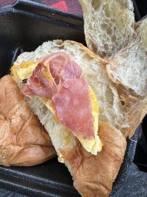 This was supposed to be a ham and egg croissant