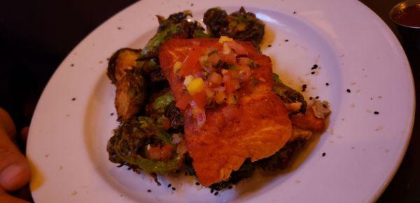 Salmon with brussel sprouts