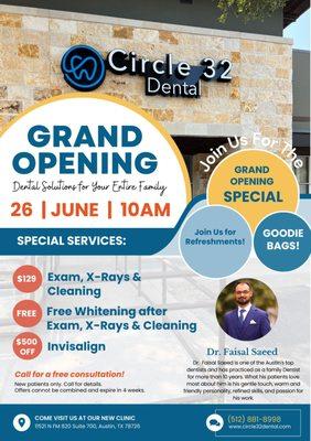 Grand Opening on 26th June.