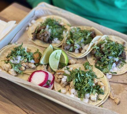 Carne asada and chicken tacos