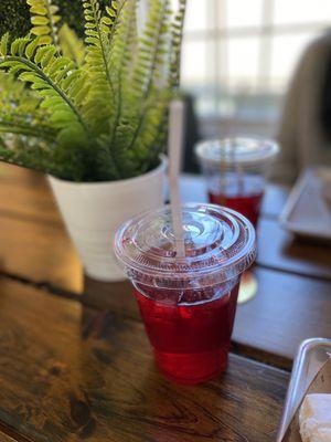 Aqua Fresca, a fruity and sweet drink -today's flavor was hibiscus