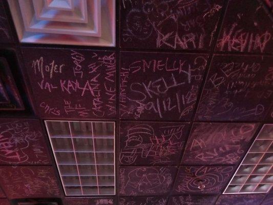 Chalk messages of the past can be found all along the walls and even the ceiling.