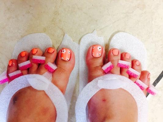 $25 pedi + $5 design. BEAUTIFUL!!!!!