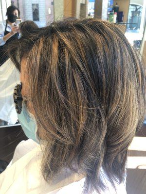 Layered cut and highlights by Kenya