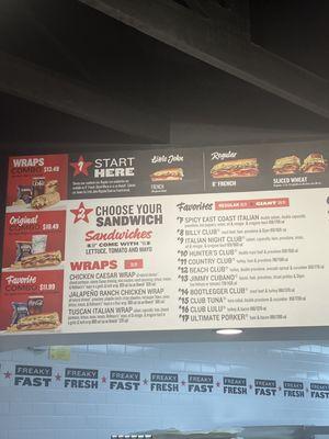 Partial menu