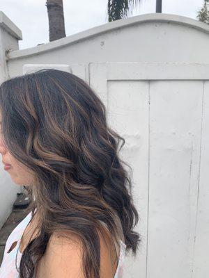 Base Balayage completed today over my naturally VERY dark hair.