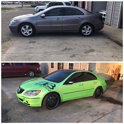 Color change wrap from dark gray to Pearl Green