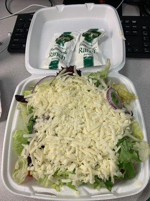 Large garden salad dressing w/ cheese