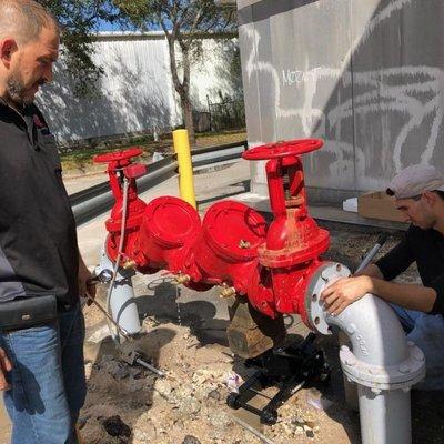 Replacing both OS&Y valves on a fire sprinkler system in Orlando, Fl.