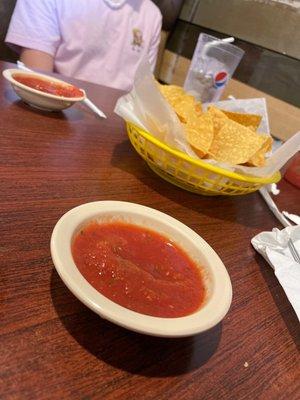 Warm chips and cold salsa.