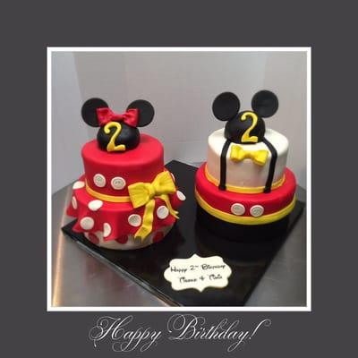 Twins Mickey & Minnie Birthday Cakes