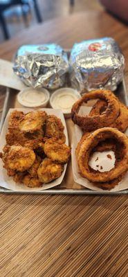 Pickle chips & Onion rings