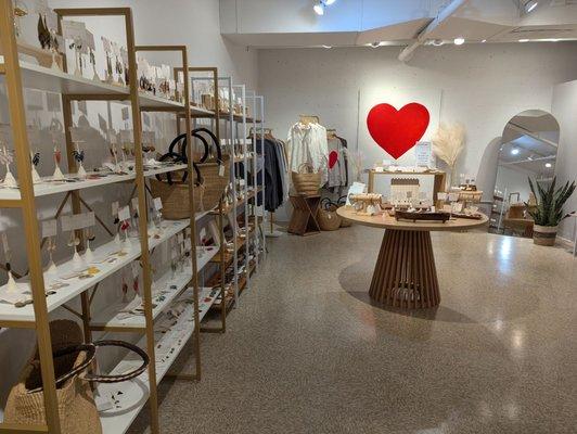 Inside the store - giant heart!