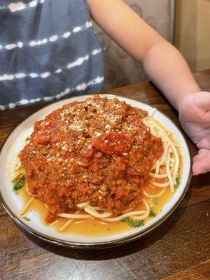 Kids spaghetti's. Huge serving.