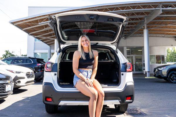 Ruby Meylan in her new Carter Subaru Outback!