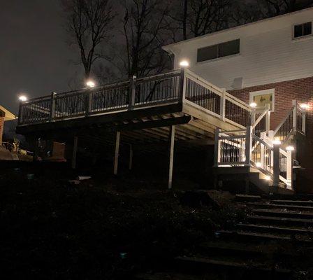 Massillon, Ohio - Treated wood deck with vinyl rail and Decorators Classic balusters.