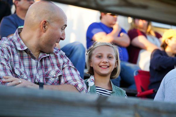 All smiles in the stands.