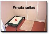 Private, homelike suites at the Country Club for boarding guests