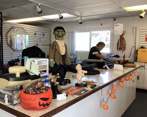 Interior of the shop, counter area