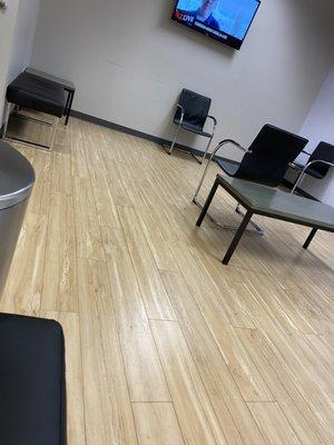 Social distancing in the waiting room