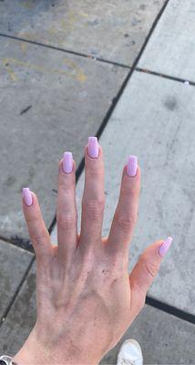 Natural nails post acrylics (the weird spot on my thumb is because of the way my nail is, not because they missed a spot or anything)