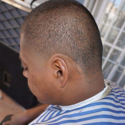 Bald taper #1 on top with line up..