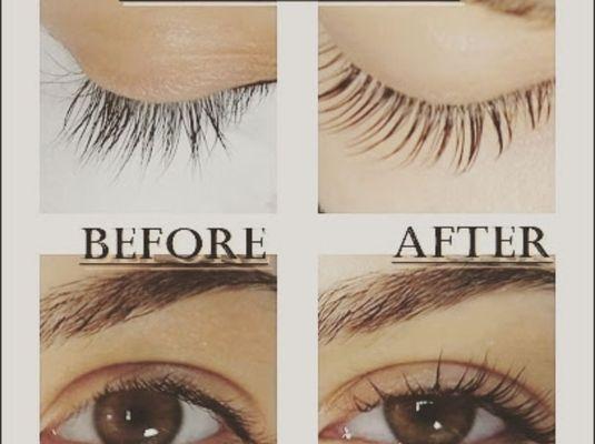 Eyelash Lift before and after