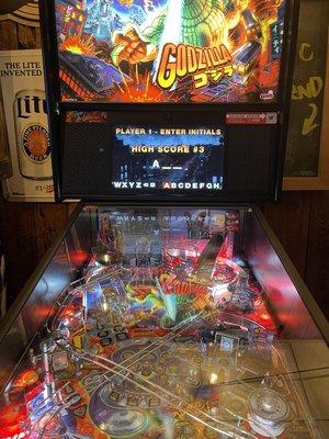 We have two pinball machines! Godzilla is a customer favorite.