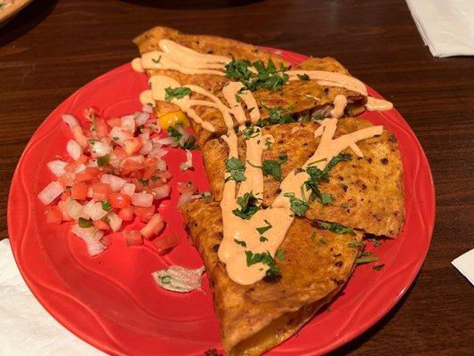 Carnitas quesadilla