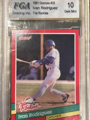 Ivan Rodriguez 1991 Donruss Rookies Rookie Card (RC) #33- FGA Graded 10 Gem Mint (Texas Rangers) - Baseball Slabbed Rookie Cards