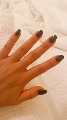 Gel tips with coffin shape nails