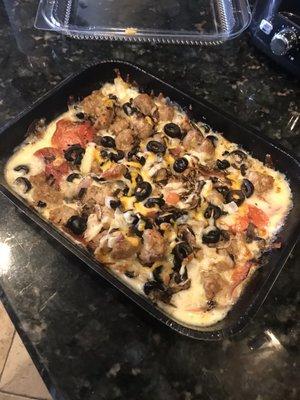 Keto crustless pizza