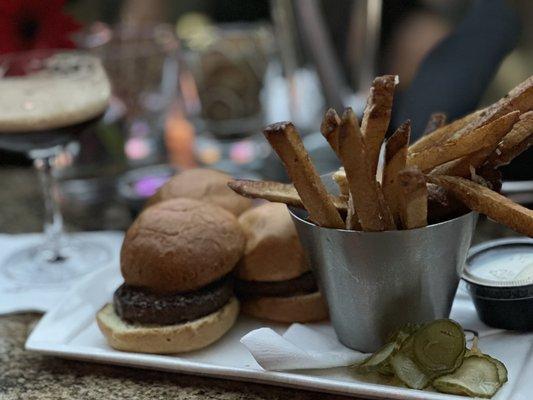 Wagyu Beef Sliders with truffle fries